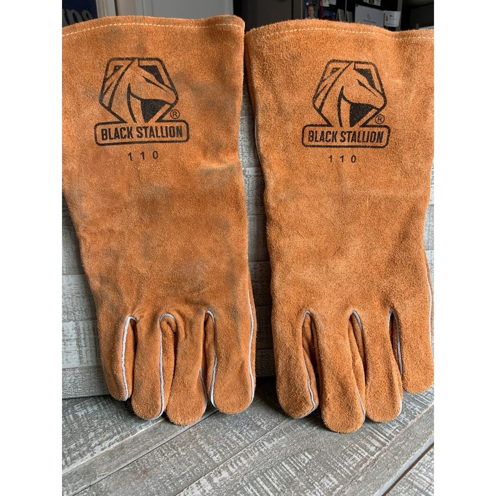 Black Stallion 110 Standard Split Cowhide Stick Tig Welding Work Gloves Large